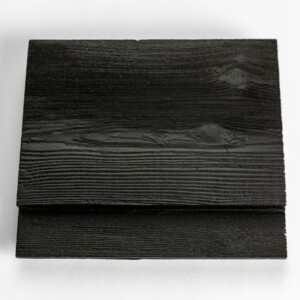 Textured and stained but not charred